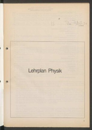 Lehrplan Physik