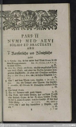 Pars II Numi Med Aevi Solidi Et Bracteati Arg