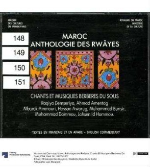 Maroc: Anthologie des Rwâyes: Chants Et Musiques Berberes Du Sous, CD4