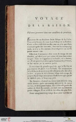 Voyage de la raison