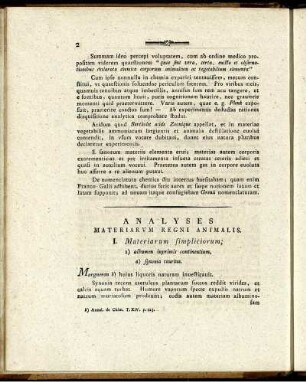 Analyses Materiarum Regni Animalis.