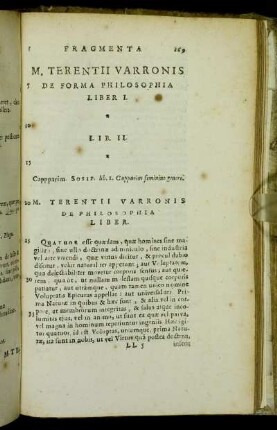 M. Terentii Varronis De Forma Philosophia