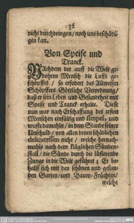 Von Speise und Tranck