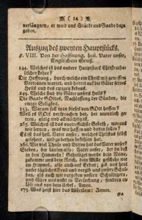 14-16, Auszug des zweyten Hauptstuecks (§ VIII)