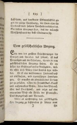 Vom gesellschaftlichen Umgang.