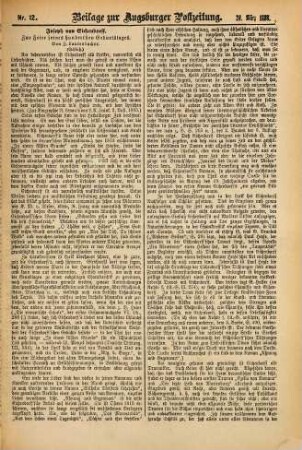 Augsburger Postzeitung. Beilage zur Augsburger Postzeitung. 1888/89