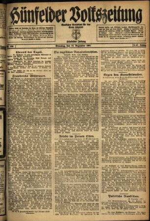 Ausgabe vom Dienstag, den 13. Dezember 1921.