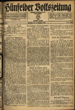 Ausgabe vom Dienstag, den 13. Dezember 1921.
