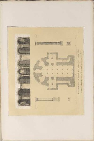 Illustration: Die Stifts-Kirche St. Maria Auf Dem Kapitol In Köln. Grundriss und Durchschnitt der Gruft und Saeulen aus der Kirche.