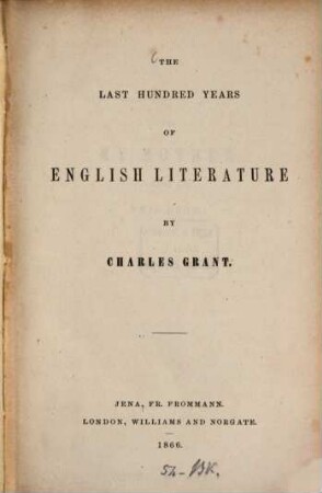 The Last Hundred Years of English Literature