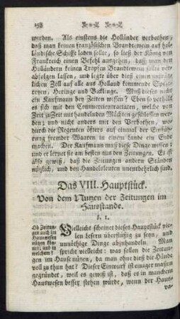 Das VIII. Hauptstück