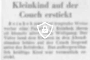 Kleinkind auf der Couch erstickt