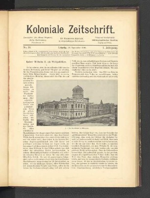 No. 19. Leipzig, 13. September 1900. 1. Jahrgang.