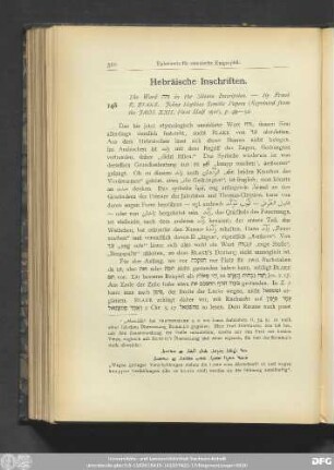 Hebräische Inschriften.