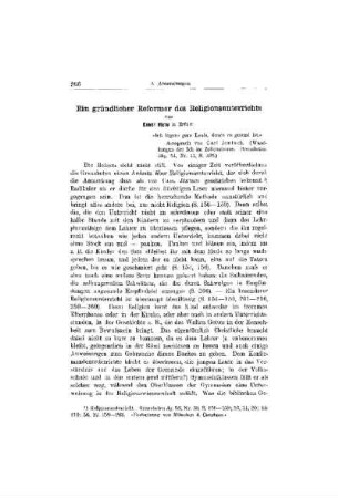Ein gründlicher Reformer des Relionsunterrichts