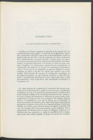 Introducción: La evolución social argentina