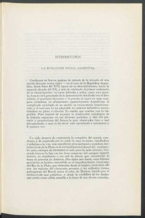 Introducción: La evolución social argentina