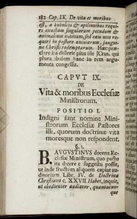 Caput IX. De Vita & moribus Ecclesiæ Ministrorum
