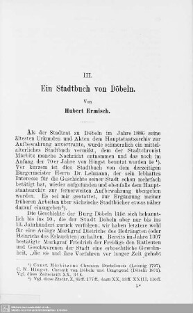 III. Ein Stadtbuch von Döbeln