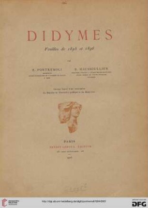 Didymes : fouilles de 1895 et 1896