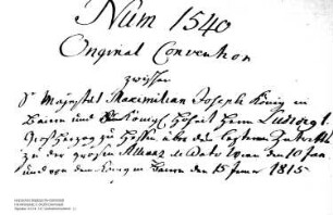 Beitritt Hessens zur Großen Allianz gegen Napoleon. (Paraphierter Vertrag)