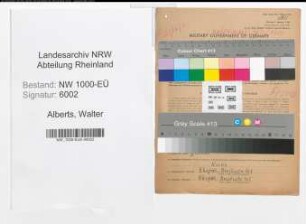 Entnazifizierung Walter Alberts, geb. 05.03.1897 (Vertreter)