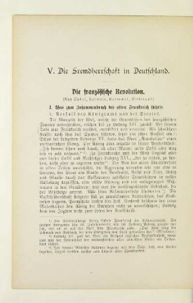 V. Die Fremdherrschaft in Deutschland