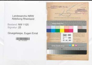 Entnazifizierung Eugen Ernst Gruegelsiepe , geb. 16.04.1898 (Kaufmann)