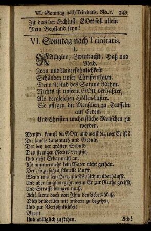 VI. Sonntag nach Trinitatis. - XII. Sonntag nach Trinitatis.