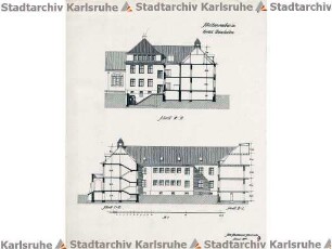 Beichel, Friedrich. Schulhausneubau Daxlanden