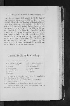 Chronologische Übersicht der Erwerbungen