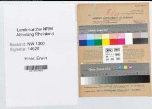 Entnazifizierung Erwin Hiller, geb. 06.10.1903 (Bankangest.)