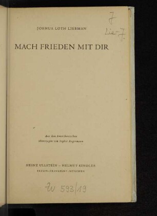 Mach Frieden mit Dir