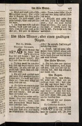 177-179, Um schoen Wetter oder einen gnaedigen Regen (287 - 290)