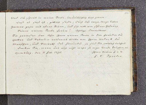 Friedrich Ludwig Schröder. – Hamburg, 11.02.1795