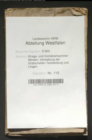 Die Haupt- und Spezialacciseetats der Grafschaften Tecklenburg und Lingen in Originalen