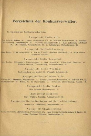 Verzeichnis der Konkursverwalter