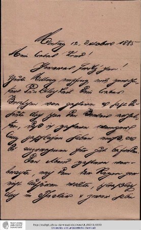 Brief vom 12.10.1885