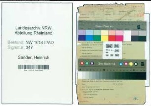 Entnazifizierung Heinrich Sander , geb. 04.04.1911 (Gaertner)