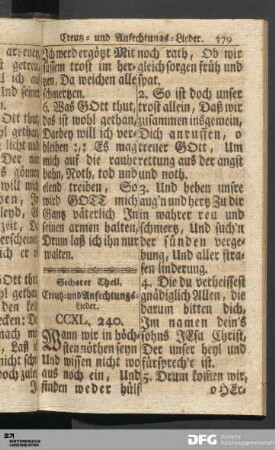 Sechster Theil. Creutz- und Anfechtungs-Lieder.