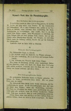 Geymet's Werk über die Photolithographie