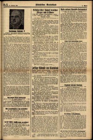 Zweite Ausgabe vom Mittwoch, den 19. Februar 1941.