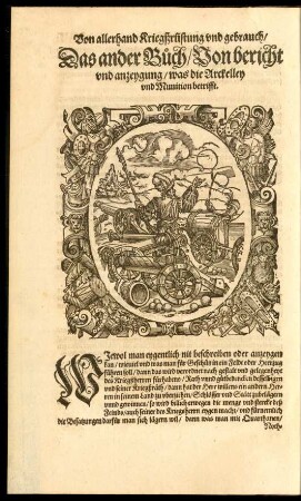 Das ander Buch/ Von bericht und anzeygung/ was die Arckelley und Munition betrifft.