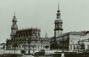 Hofkirche und Residenzschloss : Dresden, Hofkirche und Residenzschloss von Westen
