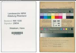 Entnazifizierung Hans Wetekam , geb. 09.12.1920 (Bergbaubeflissener)