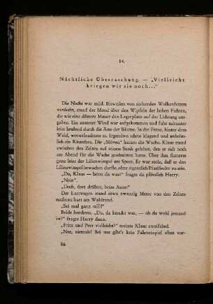 14. Nächtliche Überraschung. — „Vielleicht kriegen wir sie noch…“