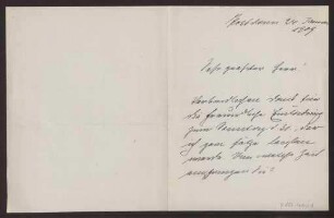 Schreiben an Hermann Muthesius (Brief)