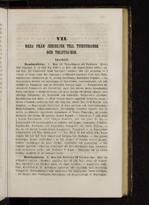 VII. Resa Fran Jenisejsk Till Turuchansk Och Tolstoj-Nos.