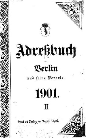 Adreßbuch für Berlin und seine Vororte 1901 II.