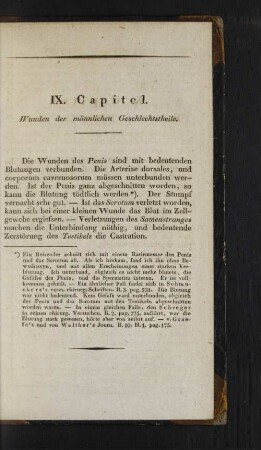 IX. Capitel. Wunden der männlichen Geschlechtstheile.